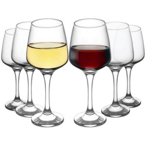 LAV Lal Elegantes: 6x 250ml Set Weißweingläser Klar Glas – Fassungsvermögen