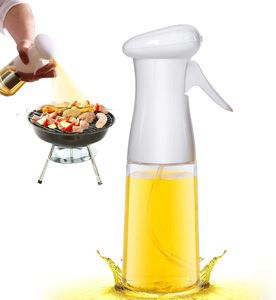 Ölsprüher Öl Sprühflasche Ölspray zum Speiseöl Kochen Heißluftfritteuse, Glas, 200mlWhite