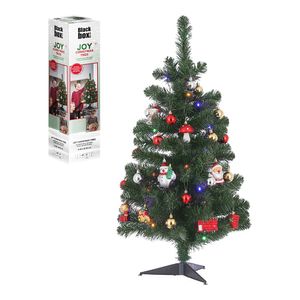 Black Box Trees Joy Künstlicher Weihnachtsbaum mit Dekoration und LED-Beleuchtung - H90 x Ø50 cm - Grün