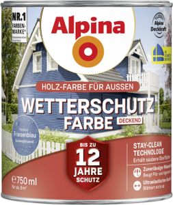 Alpina Wetterschutzfarbe deckend 0,75 L friesenblau
