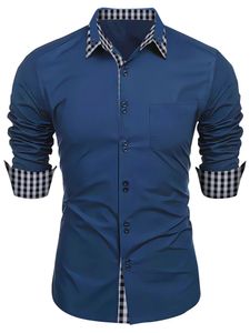 Herren Hemden Baumwolle Sommer Shirts Casual Plaid Tops Freizeithemd Lässig Oberteile Dunkelblau,Größe S