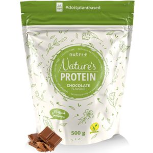 EIWEIßPULVER ohne Süßungsmittel Schokolade 500g - natürliches Proteinpulver ohne Gluten, Zucker & Whey - Schoko Eiweiß - Natures Protein Pulver - vegan - laktosefrei