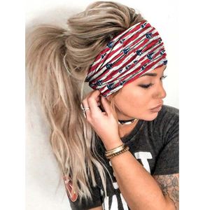 Damen Stirnband Haarband elastisch breit Stretch Sport Yoga Festival Sommer - Design: Rot u. Weiß gestreift