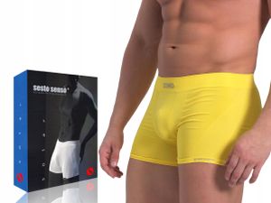 Sesto Senso Pánske boxerky SOLAR Bezšvové spodné prádlo Flexibilné pánske strečové - žlté - L/XL