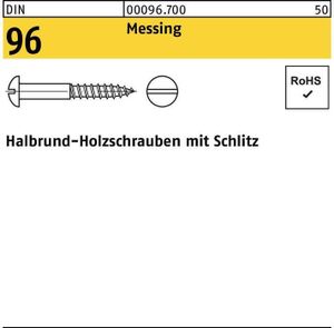 Holzschraube DIN 96 Halbrundkopf Schlitz 2 x 12 Messing