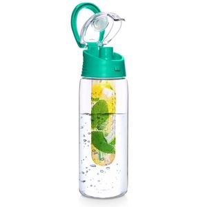 Excellent Houseware Trinkflasche Wasserflasche mit Fruchteinsatz Früchtebehälter 0,65l