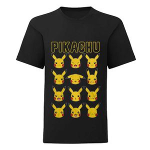 Pokemon Kinder T-Shirt Pikachu HE331 (140-146) (Schwarz)