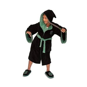 Harry Potter Slytherin Kinder Poly Fleece Robe SchwarzGrün Groß Merchandise