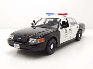 Ford Crown Victoria Interceptor LAPD Police 2001 schwarz weiß Drive TV-Serie Modellauto 1:24 Greenlight Collectibles