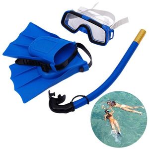 Kinder Tauchmasken Set Antibeschlag Schwimmbrille Maske Schnorchel Blau