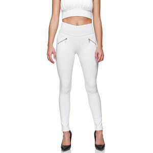 Glamexx24 Damen Stretch Hose Skinny Fit Jegging High-Waist Leggings-Farbe: Weiß -Größe: XL