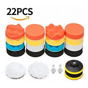 Polierschwamm 22-tlg.Polierpad Set mit Bohradapter,Schwämme für Auto, Heim,Polierset Auto,Polierschwämme Auto,für Auto Möbel,Metall,Glas,mit Polituren