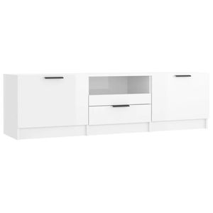 vidaXL TV-Schrank Hochglanz-Weiß 140x35x40 cm Holzwerkstoff