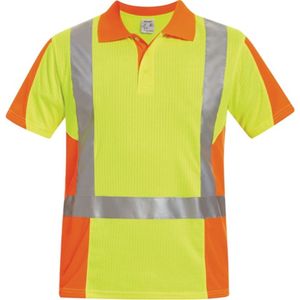 Warnschutz-Poloshirt Zwolle Gr. XL gelb/orange 75% PES/25% CO Feldtmann