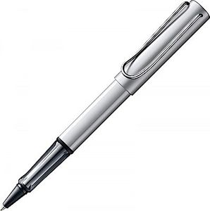 LAMY AL-star Tintenroller 325 – Praktischer Rollerball aus Aluminium in der Farbe Hell-Silber mit transparentem Griffstück und Metallclip – Mit Tintenroller-Mine M 63 schwarz – Strichbreite M