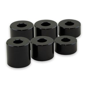 Aluminium-Abstandshalter-Set, schwarz, 6-teilig, Ø innen 8mm Ø außen 20mm je 2 x H 10/15/20 mm