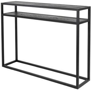beistelltisch Daniël120 x 90 cm Stahl/Holz schwarz
