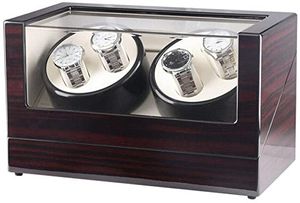 4+0 Uhrenbeweger Uhrenbox Automatik Watch Winder Uhrenkasten Collector Box Uhrenbox Schaukasten 220V als Geschenk Mann Herren