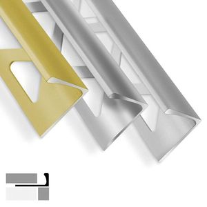Fliesenprofil L-Form Fliesenschiene Schutz für Fliesenkanten Gold Matt Höhe: 11 mm 5 Stück à 2,5 m