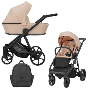 Kinderwagen ARIZO Sportwagen Babywagen Babyschale Komplettset Kinder Wagen Set 2 in 1 (Pink, Rahmenfarbe: Schwarz)