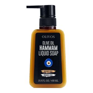 Olivos Olive Oil Soap Hammam Liquid Soap, 1 x 450ml flüssige Handseife mit Hamam Flüssigseife