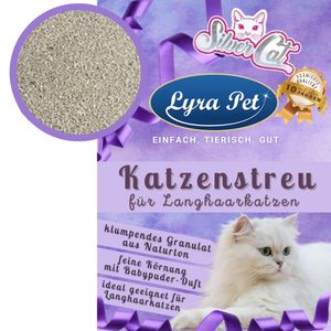 2 x 15 Liter Lyra Pet® SilverCat® Katzenstreu mit Babypuderduft für Langhaarkatzen