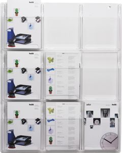helit Wanddisplay Clearly 9 Fächer DIN A4 hoch glasklar helit Wanddisplay Clearly 9 Fächer DIN A4 hoch glasklar
