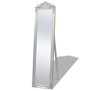 Barockspiegel "292879" aus Holz + Glas in Silber. Abmessungen (BxH) 40x160 cm