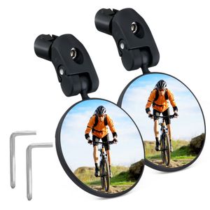 SGODDE Fahrradspiegel, 2 Stück Fahrrad Fahrrad Rückspiegel, sicherer Rückspiegel, verstellbarer Lenker montierter konvexer Kunststoffspiegel für Mountainbike Fahrrad