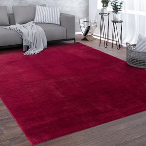 Teppich, weicher Kurzflor-Teppich Für Wohnzimmer, Soft, Waschbar, In Rot Grösse 120x170 cm