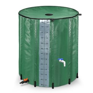 Sessamen-LP 750 litrový sud na dažďovú vodu, skladacia nádrž na vodu, zberač vody, cisterna, sud na dažďovú vodu s kohútikom (zelený, 150 galónov)