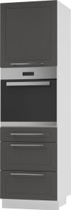Backofenschrank Kvantum Q-D14/RU/3M Teilauszug 60cm Korpus- & Frontfarbe wählbar,graphit matt,weiß