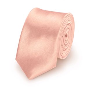 Krawatte Zartrosa slim aus Polyester einfarbig uni schmale 5 cm
