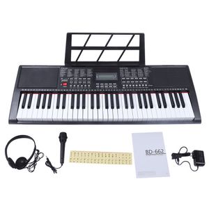 FCH 61 Tasten Keyboard Klavier mit Eingebauter Lautsprecher, Kopfhörereingang, Mikrofon, Notenständer, LCD-Display, 3 Lehrmodi für Anfänger
