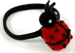 Haargummi Marienkäfer, Schwarz, Filz, Haarspangen, Haarschmuck