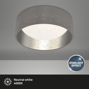 LED Deckenleuchte BRILONER LEUCHTEN MAILA, 12 W, 1200 lm, IP20, grau-silber, Metall-Kunststoff-Stoff, Ø 32 cm