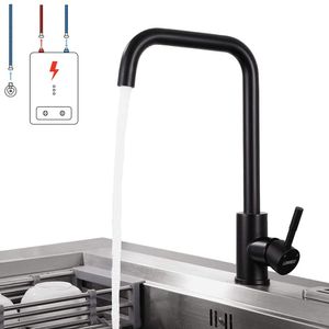 Lonheo Niederdruck Wasserhahn Küche Armatur aus Edelstahl, 360° Schwenkbar Küche Mischbatterie Einhebelmischer