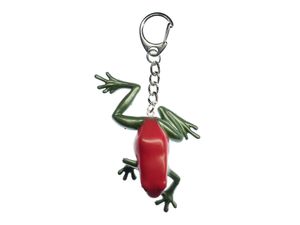 Frosch Schlüsselanhänger Miniblings Anhänger Schlüsselring 50mm Pfeilgiftfrosch Glanz Rot Grün