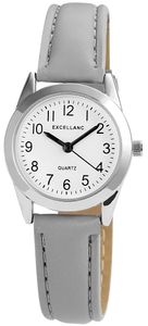 Excellanc Klassische Damen Armband Uhr Weiß Grau Analog Kunst Leder Quarz