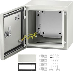Stalowa obudowa VEVOR NEMA, 8 x 8 x 6\'\' stalowa skrzynka rozdzielcza NEMA 4X, wodoodporna i pyłoszczelna IP66, elektryczna skrzynka przyłączeniowa do użytku zewnętrznego/wewnętrznego