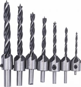 POWERMAT Vrtáky do dreva 3-10 mm s nastaviteľným záhlbníkom, sada 7 ks PM-ZWZP-7T