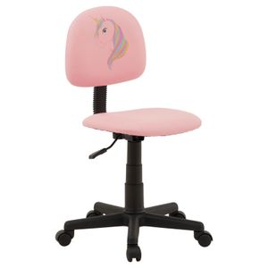 Drehstuhl UNICORN für Kinder Kunstleder in rosa, Kinderschreibtischstuhl höhenverstellbar ergonomisch mit Einhorn Motiv, Scchreibtischstuhl auf Rollen