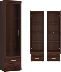 Vitrine Wohnzimmer schmal 50 cm Nussbaum IMPERIA-129