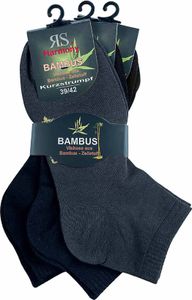 RS Harmony bambusové krátke ponožky - 3 páry anthazit-marine-black-35-38
