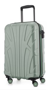 Suitline - Handgepäck Koffer Trolley Rollkoffer Reisekoffer, Koffer 4 Rollen, TSA, 55 cm, 34 Liter, 100% ABS Matt,Mint