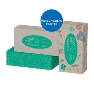 mach m!t PURE Everyday Tücher + Box 4-lagig - aus recyceltem Karton – extrem weich & nachhaltig - Made in Germany - recycelbar