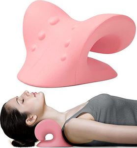CISKOTU Nackenstrecker, Neck Pain Relief, Nackenstütze zur Nackenentspannung, Halswirbelsäule strecken,Rosa