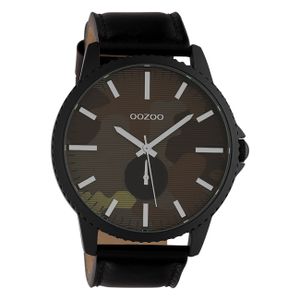 Oozoo Uni Armbanduhr Timepieces Analog Leder schwarz UOC10334