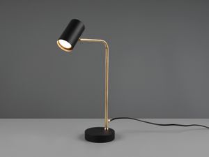 LED Schreibtischlampe mit schwenkbarem Spot Messing Nachttischlampe Schlafzimmer