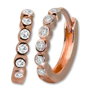 GoldDream rose weiß Ohrringe Zirkonia 333 rosegold Damen Creolen GDO5628E